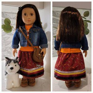 Beautiful & Brand New 18 Inch Ribbon Skirt Doll with her Adorable Husky Pal